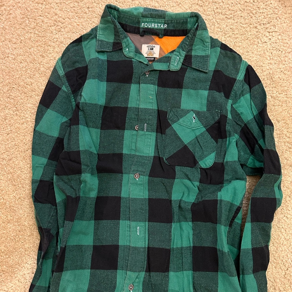 Fourstar ishod Green and Black Plaid Men's Shirt